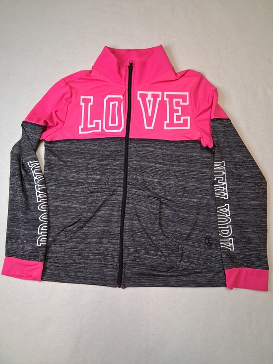 mikk athletica Other - Girls' Pink & Gray LOVE Zip-Up Hoodie
